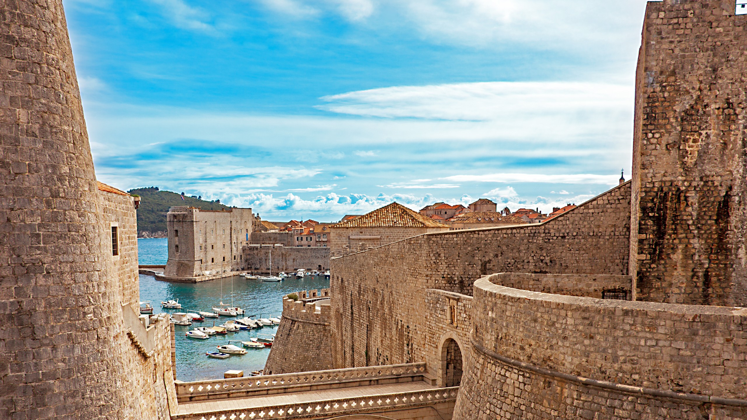 Old town and harbor of Dubrovnik Croatia