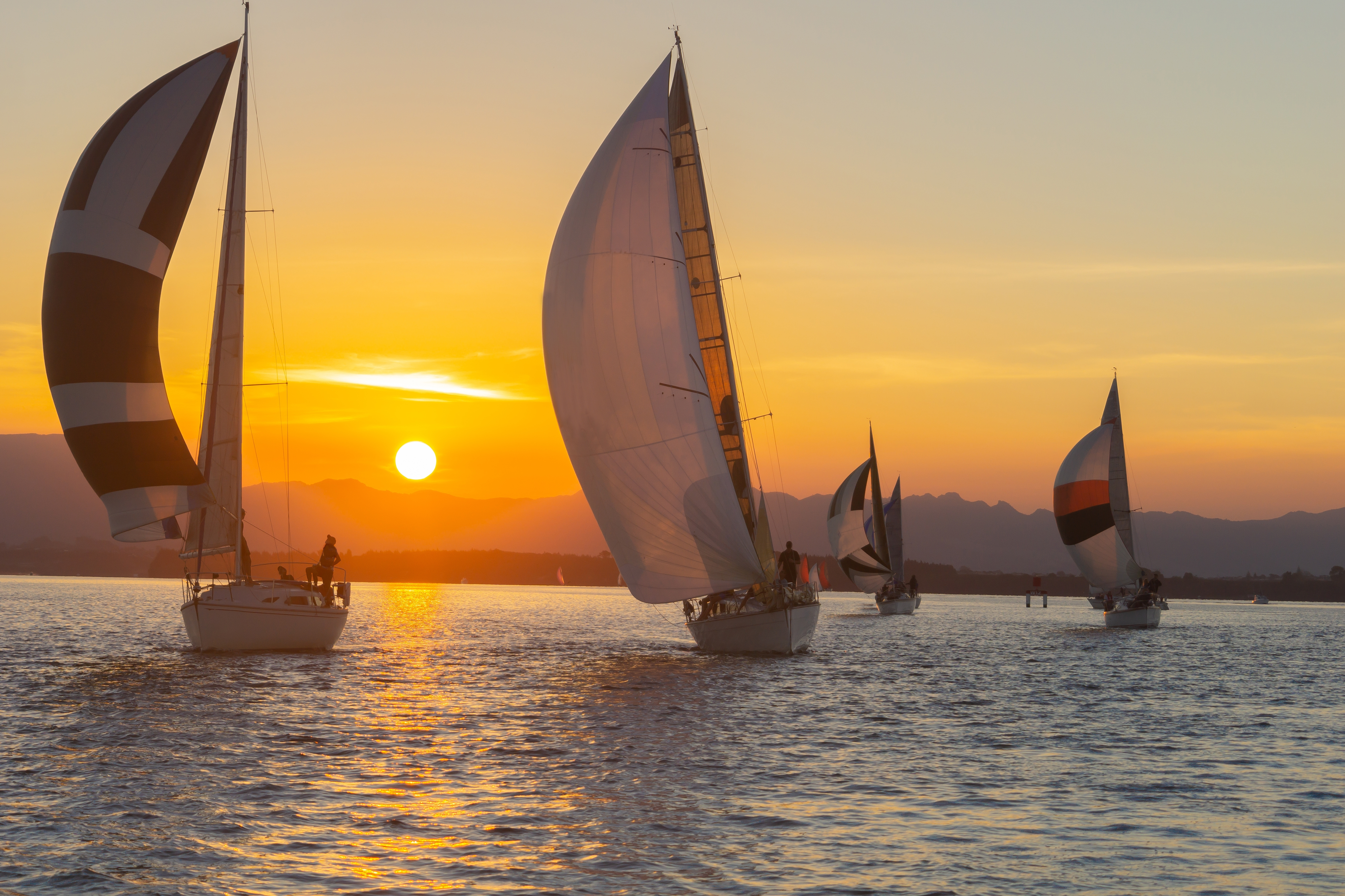 Solo travelers on a luxury cruise sailing from New Zealand with a sunset sail near Auckland and the Bay Islands.